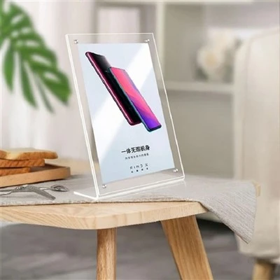 L-shaped Table Magnetic ClearAcrylic Menu Sign Card Stand