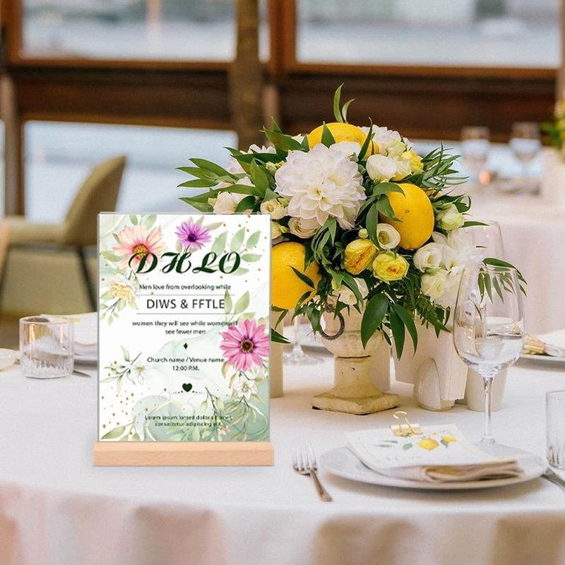 T - Shape Beech Acrylic Table Card factory