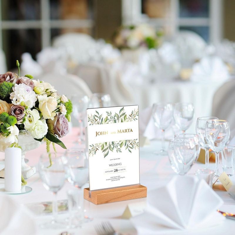 T - Shape Beech Acrylic Table Card suppliers